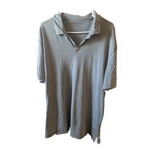 John Varvatos Polo Shirt Mens XXLarge Gray Distressed Marble Short Sleeve EUC